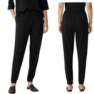 Eileen Fisher Black Tencel Stretch Jersey Knit Jogger Pants Size SP